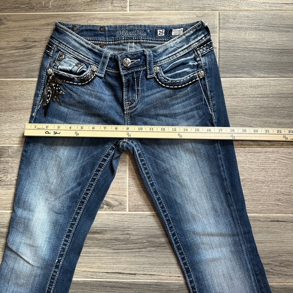 Miss Me Dark Blue Boot Cut Jeans with Embellishments - Picture 8 of 16